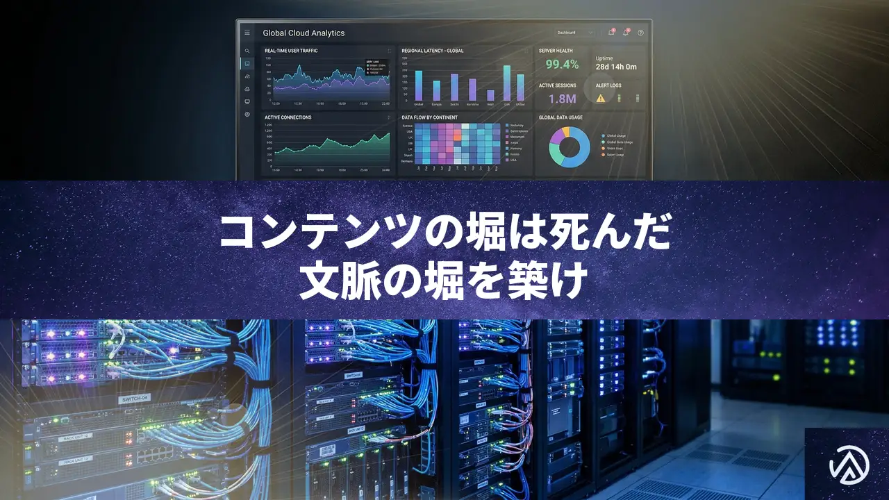 AI時代のSEO戦略：コモディティ化したコンテンツを捨て「文脈の堀」を築く方法