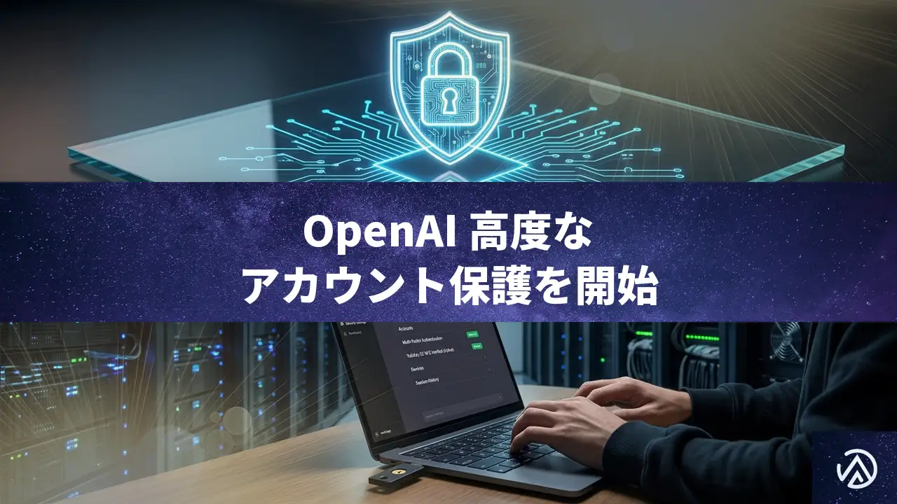 OpenAIが高度なアカウント保護機能を発表、パスワードレス認証を標準化
