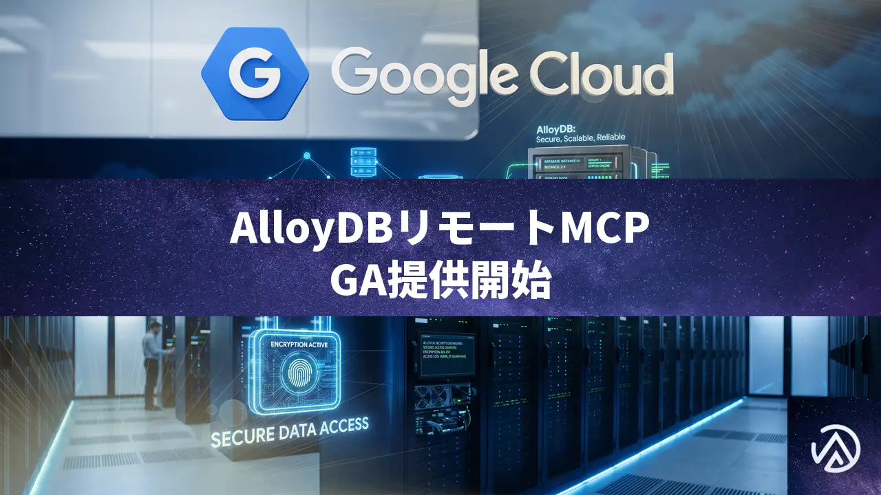 Google Cloud、AlloyDB向けリモートMCPサーバーがGA。AIエージェントとDBの安全な統合を実現