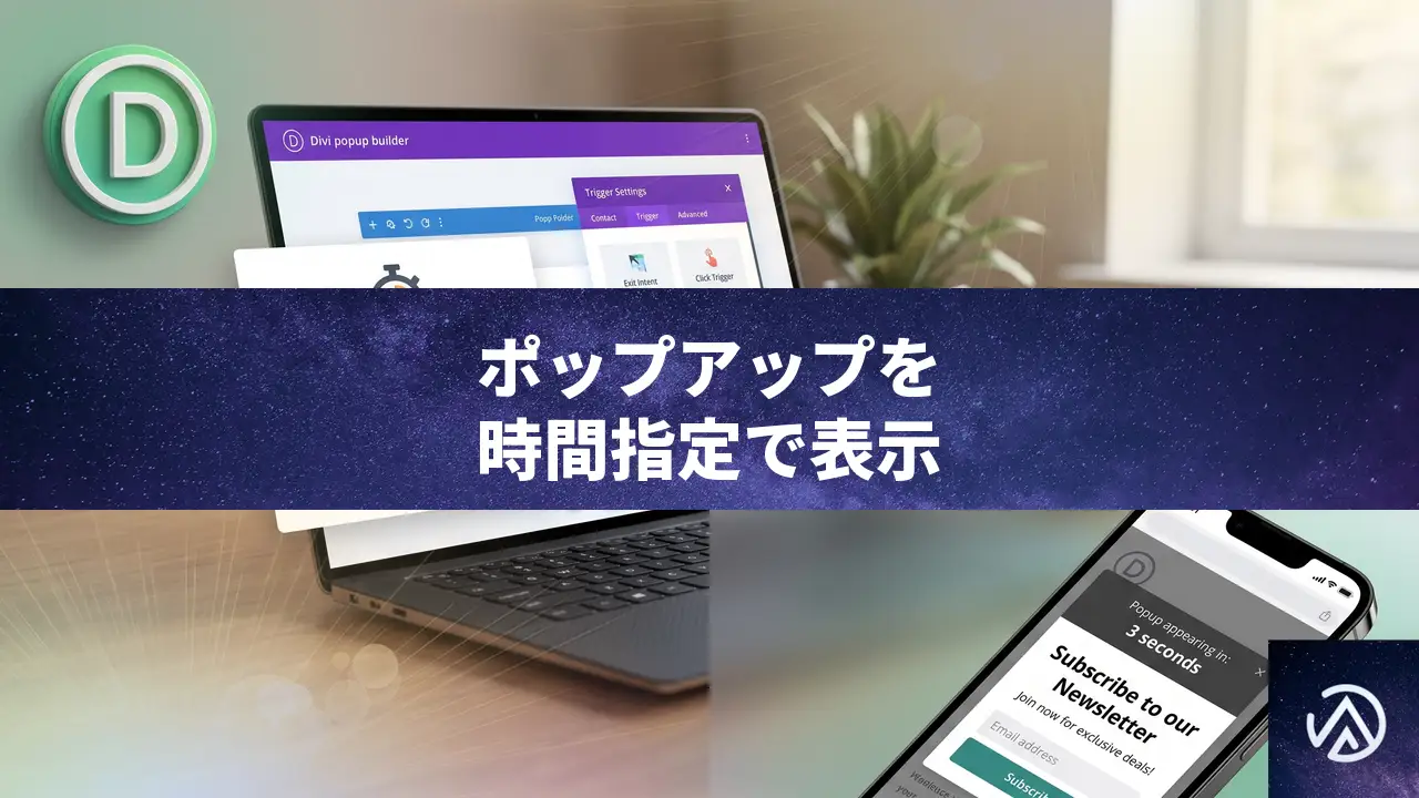 Diviポップアップを時間指定で自動表示するトリガー設定方法