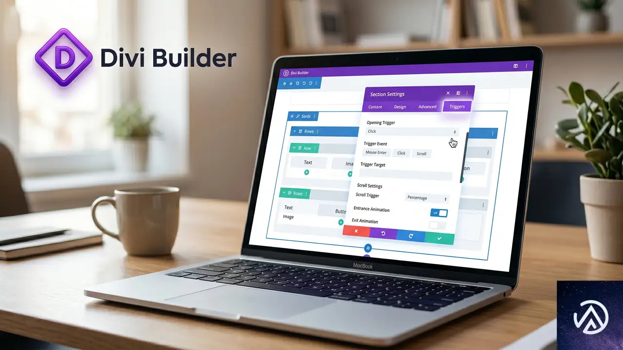 Divi ポップアップのトリガー設定を開く手順
