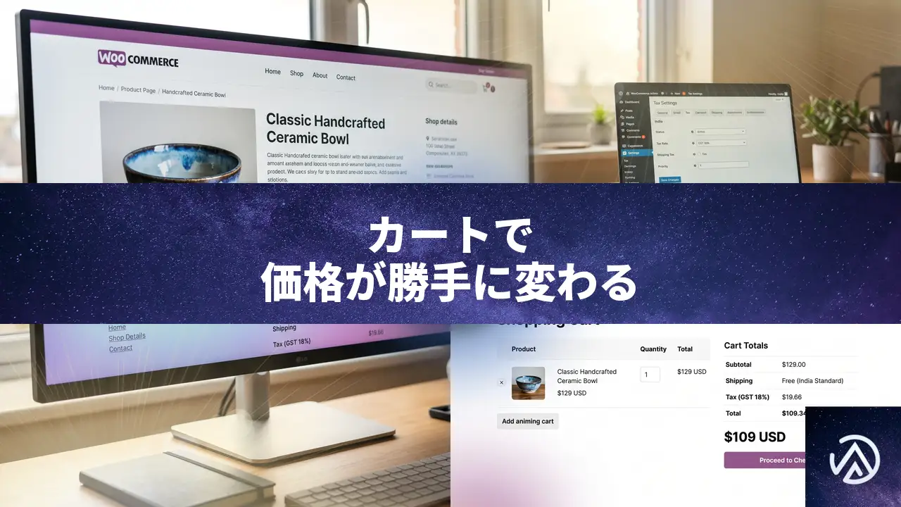 WooCommerceで国別価格設定後にカートで価格が18%下がる原因