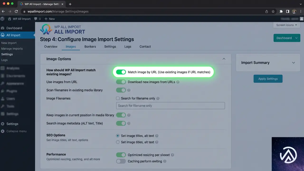 WP All Import の画像マッチング設定を適切に構成する