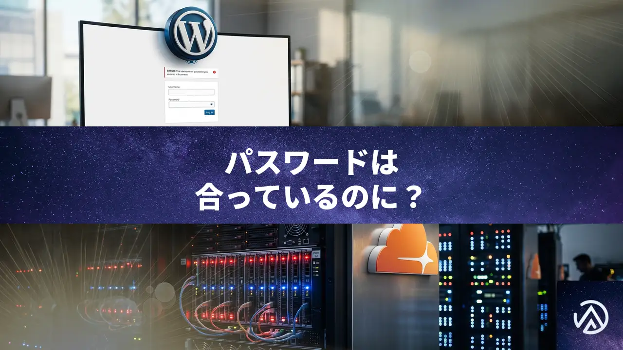 プラグイン更新後にログイン不可「ユーザー名またはパスワードが間違っています」と表示される原因と直し方