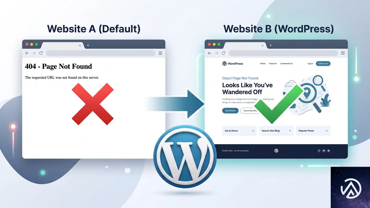 404 ページをブラウザ標準から WordPress テーマのものに切り替える