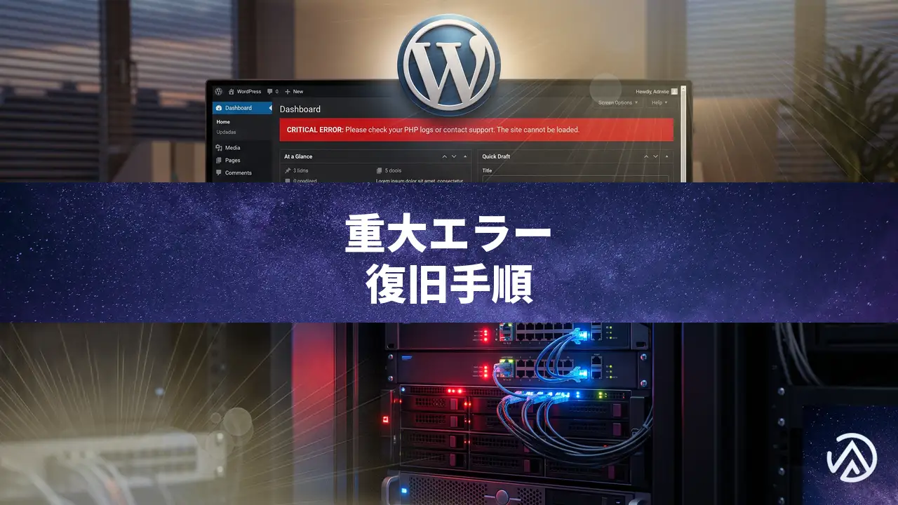 WordPressで重大なエラーが発生した時の原因と復旧手順