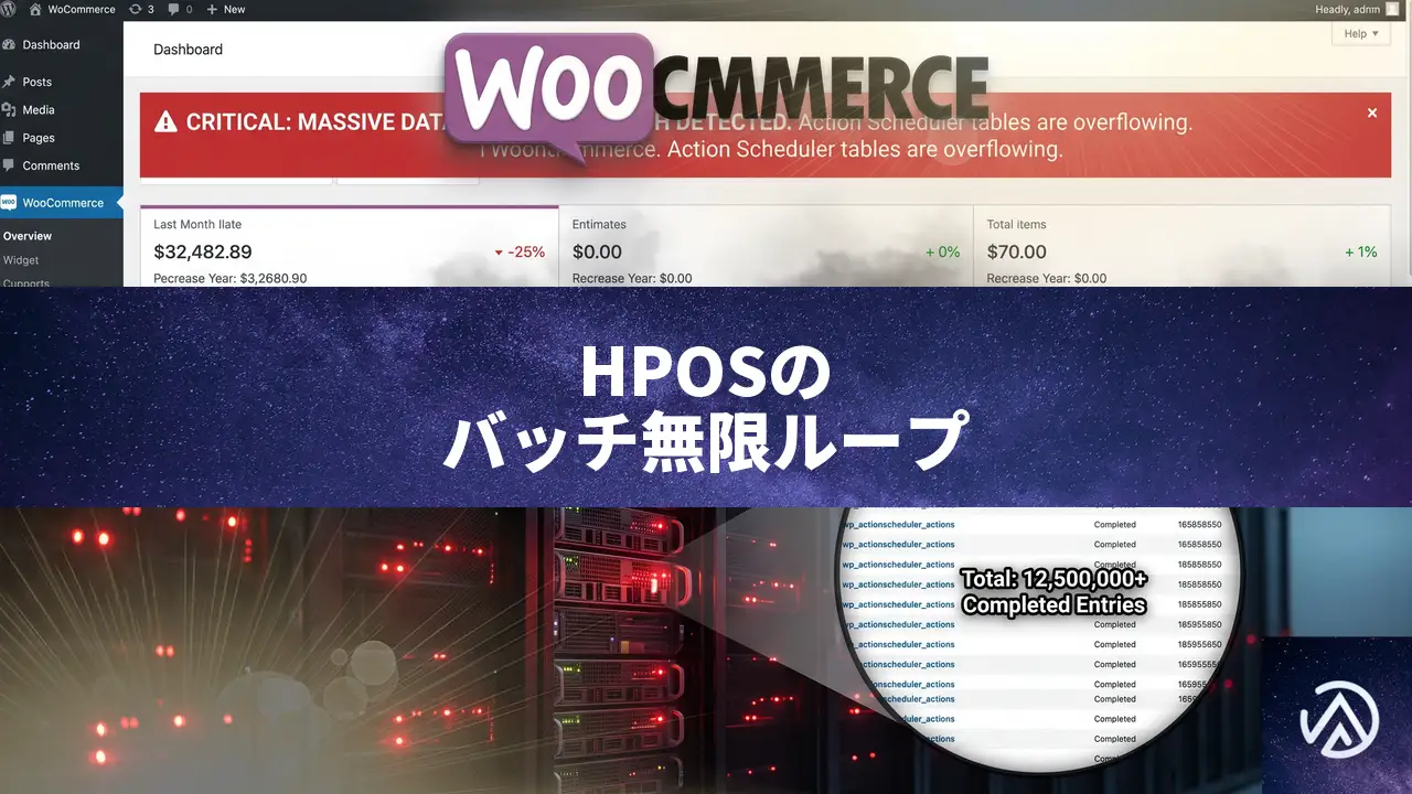 WooCommerce HPOSが48時間で100万件以上のアクションスケジューラ完了ジョブを生成した原因と対処法