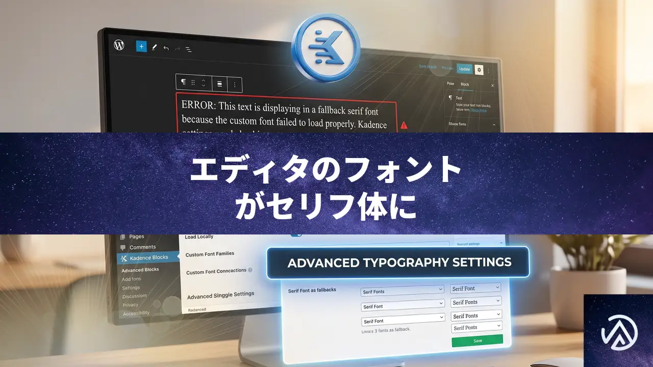 Kadence Blocksでエディタのフォントがセリフ体になる原因と直し方