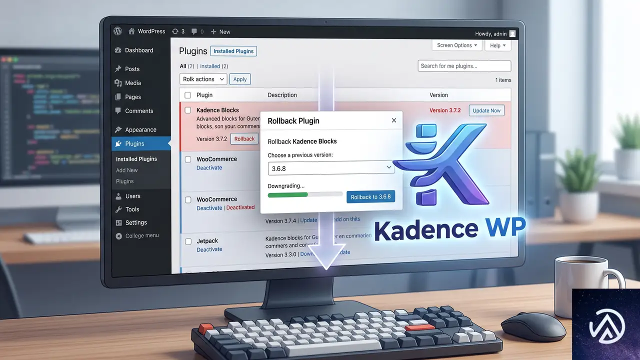 Kadence Blocks のバージョンを変更して問題を回避する