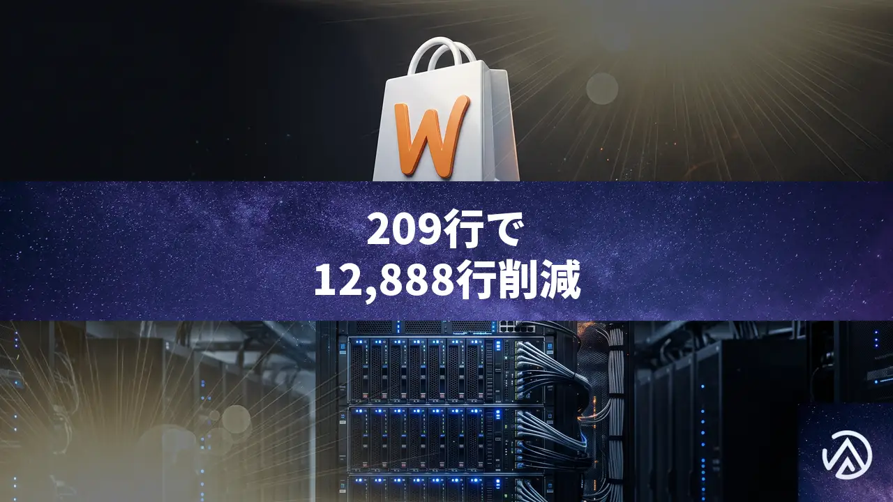 WooCommerceクーポン自動適用、209行のコードで約1万3000行を削減