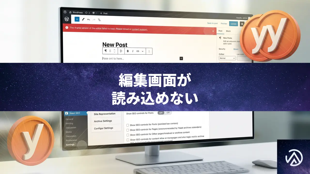 Yoast SEOが原因でWordPress 7.0の編集画面が読み込めない時の対処