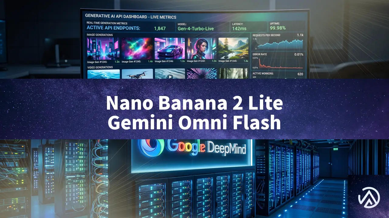 Nano Banana 2 LiteとGemini Omni Flash登場、高速画像生成と動画編集がAPIで利用可能に