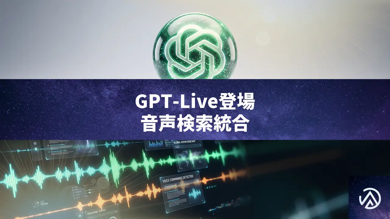 OpenAI GPT-Live登場、ChatGPT Voiceに検索機能を統合