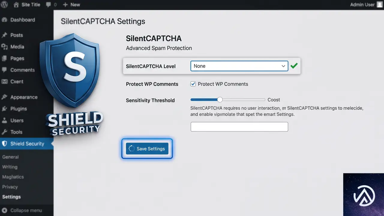 管理画面で silentCAPTCHA の複雑度を「なし」にする
