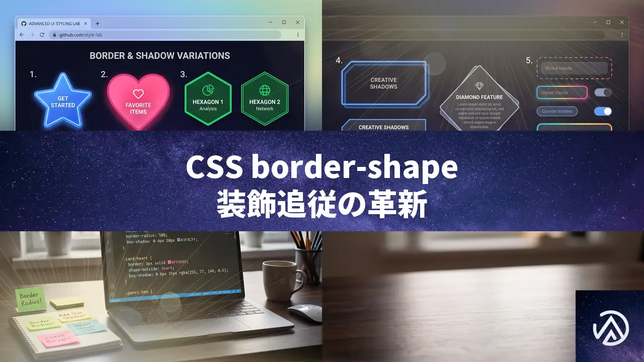 CSS border-shapeプロパティの全容、装飾が形状に追従する新機能
