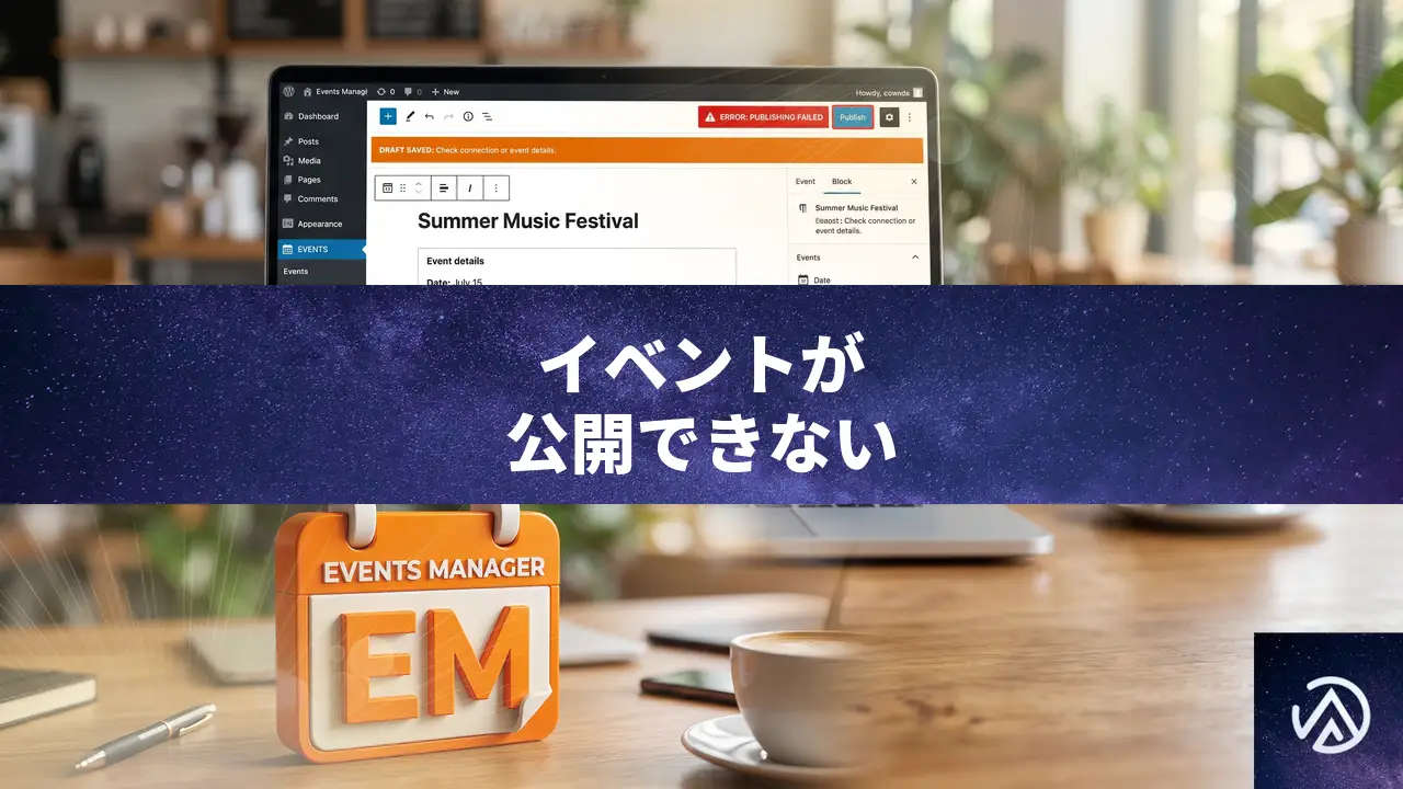 Events ManagerでGutenbergのイベントが公開できない時の直し方