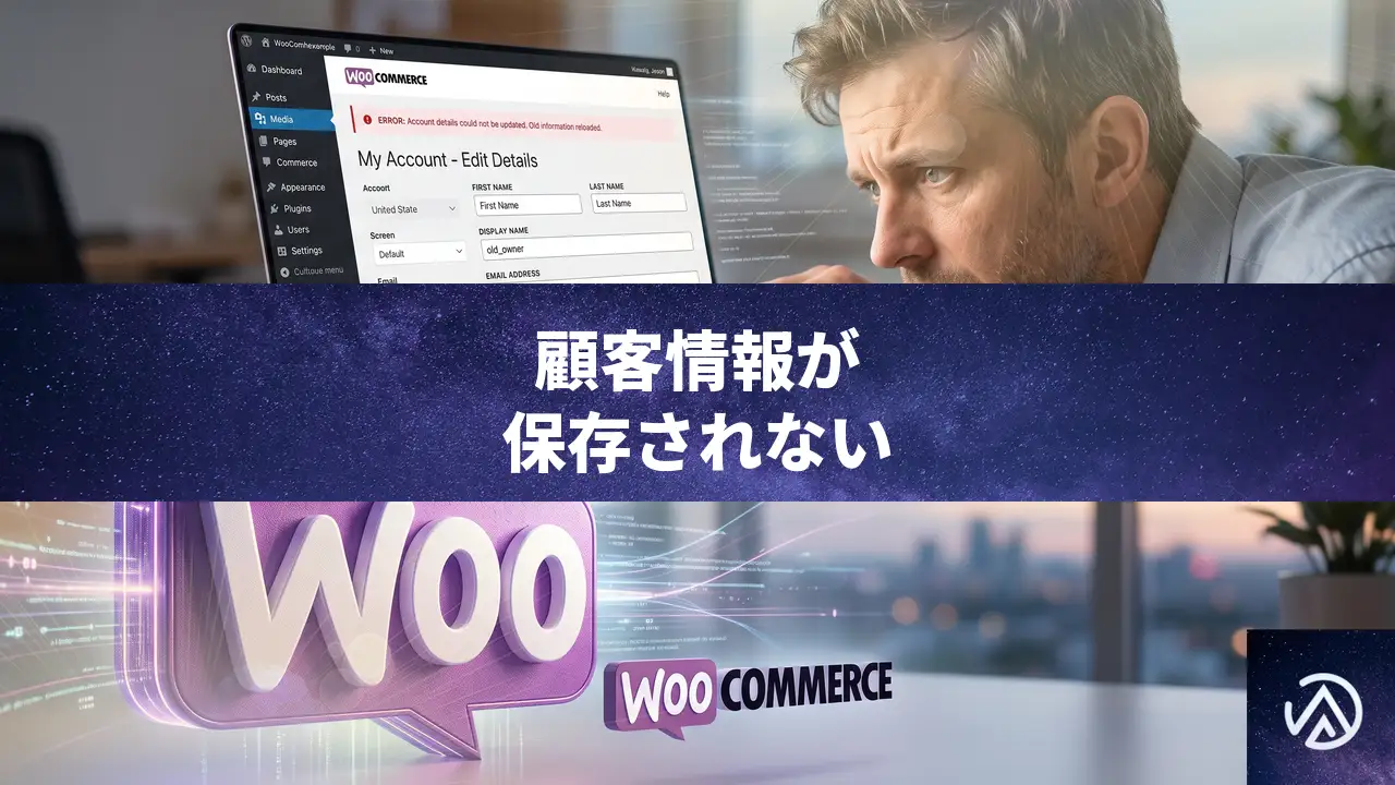 WooCommerce マイアカウントで顧客情報が保存されない原因と直し方