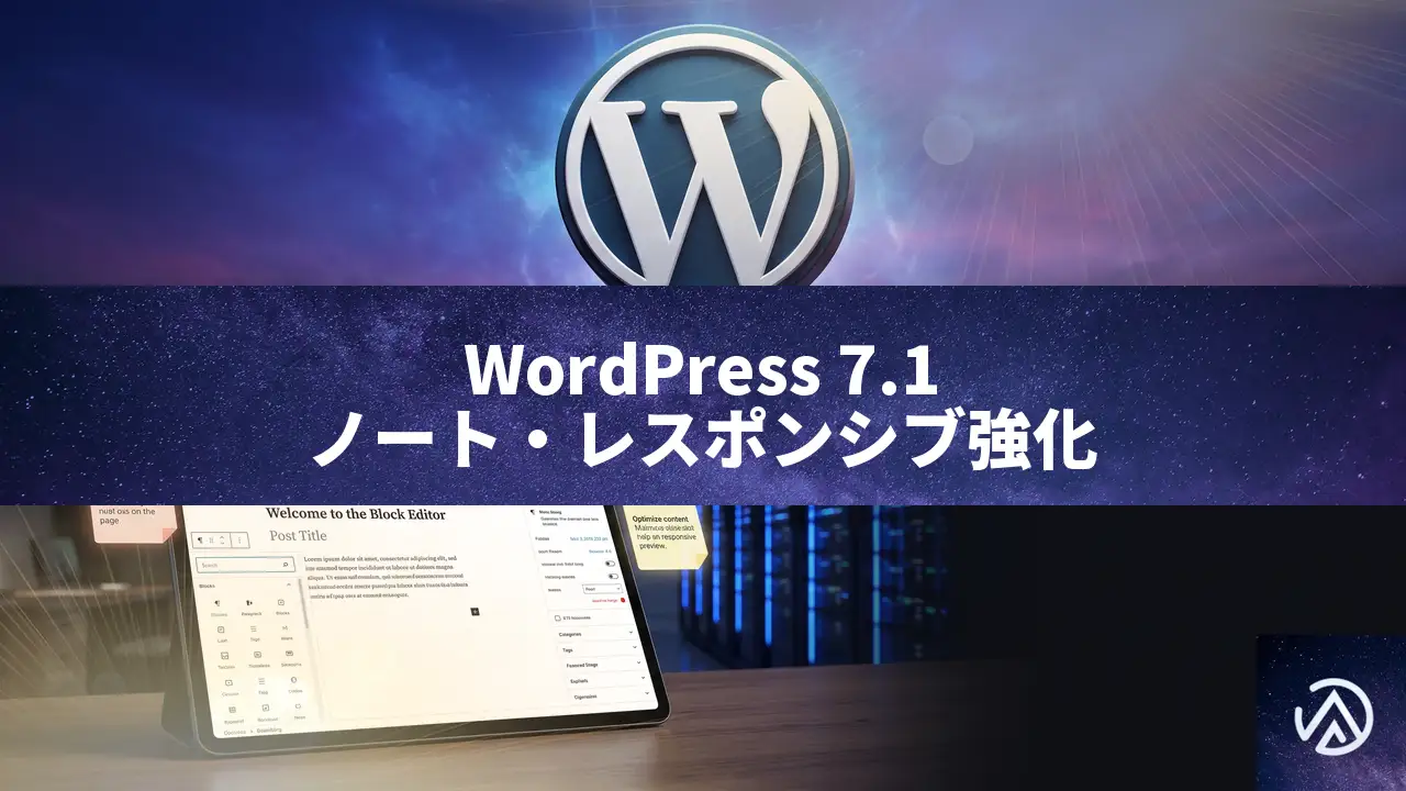 WordPress 7.1ベータ公開、ノート機能の大幅強化とCSS不要のレスポンシブ編集