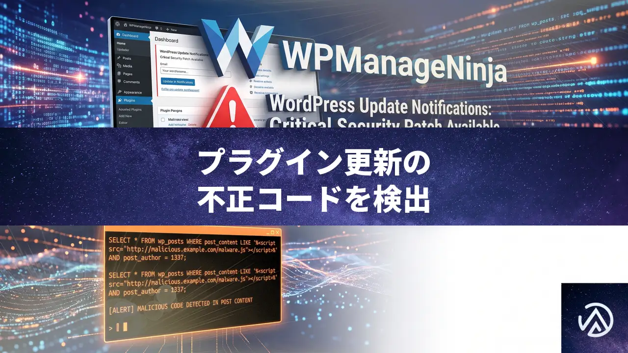 WPManageNinjaプラグイン更新で不正コード混入 全亜種を検出するSQLと駆除手順