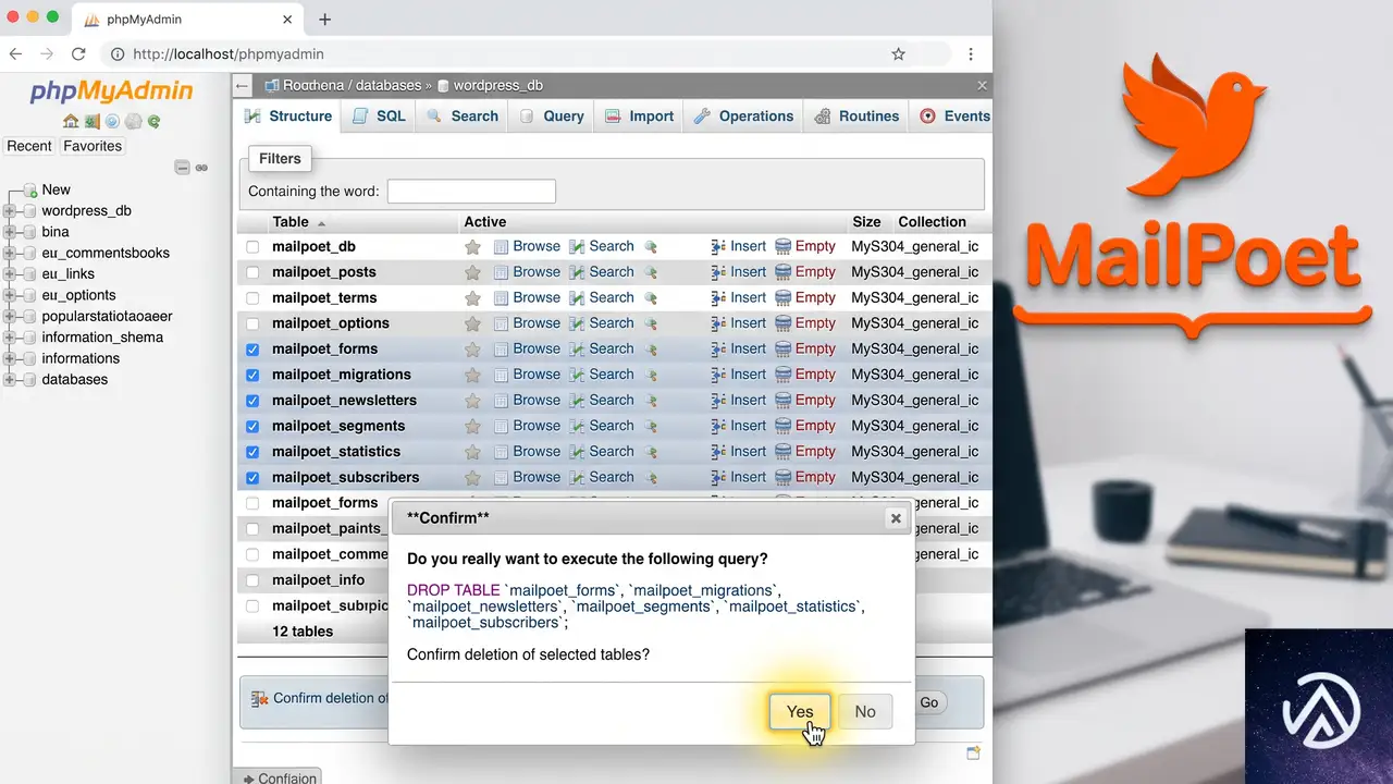 MailPoetテーブルを完全にリセットして再インストールする方法
