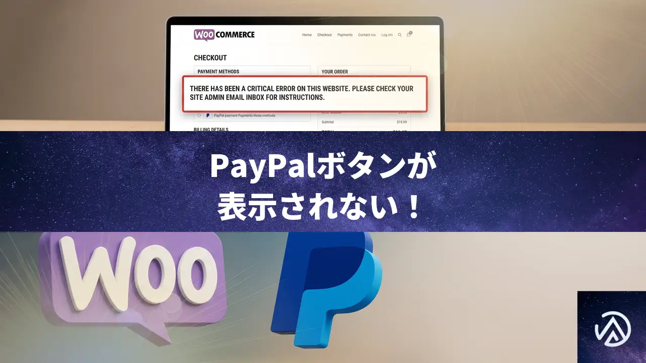 WooCommerceチェックアウトでPayPalボタンが表示されない原因と修正手順
