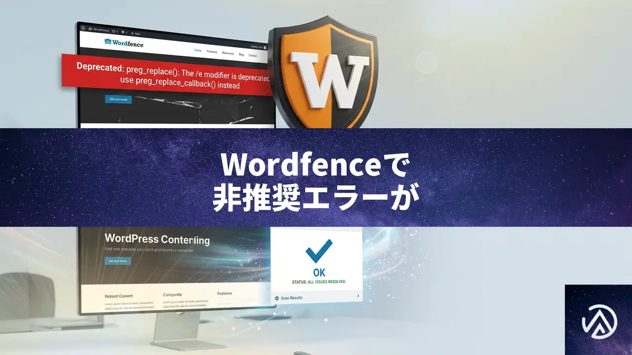 Wordfence 8.2.2 で前台に preg_replace() 非推奨エラーが出た時の対処