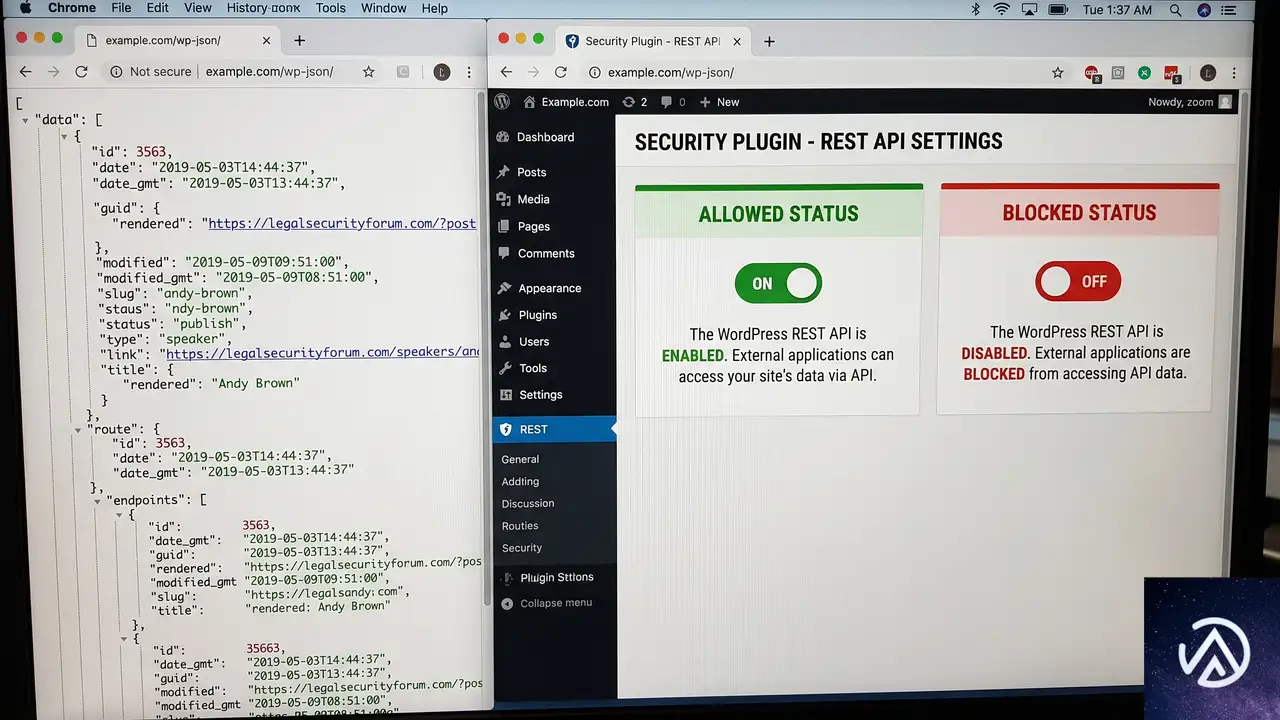 REST API がブロックされていないか確認する