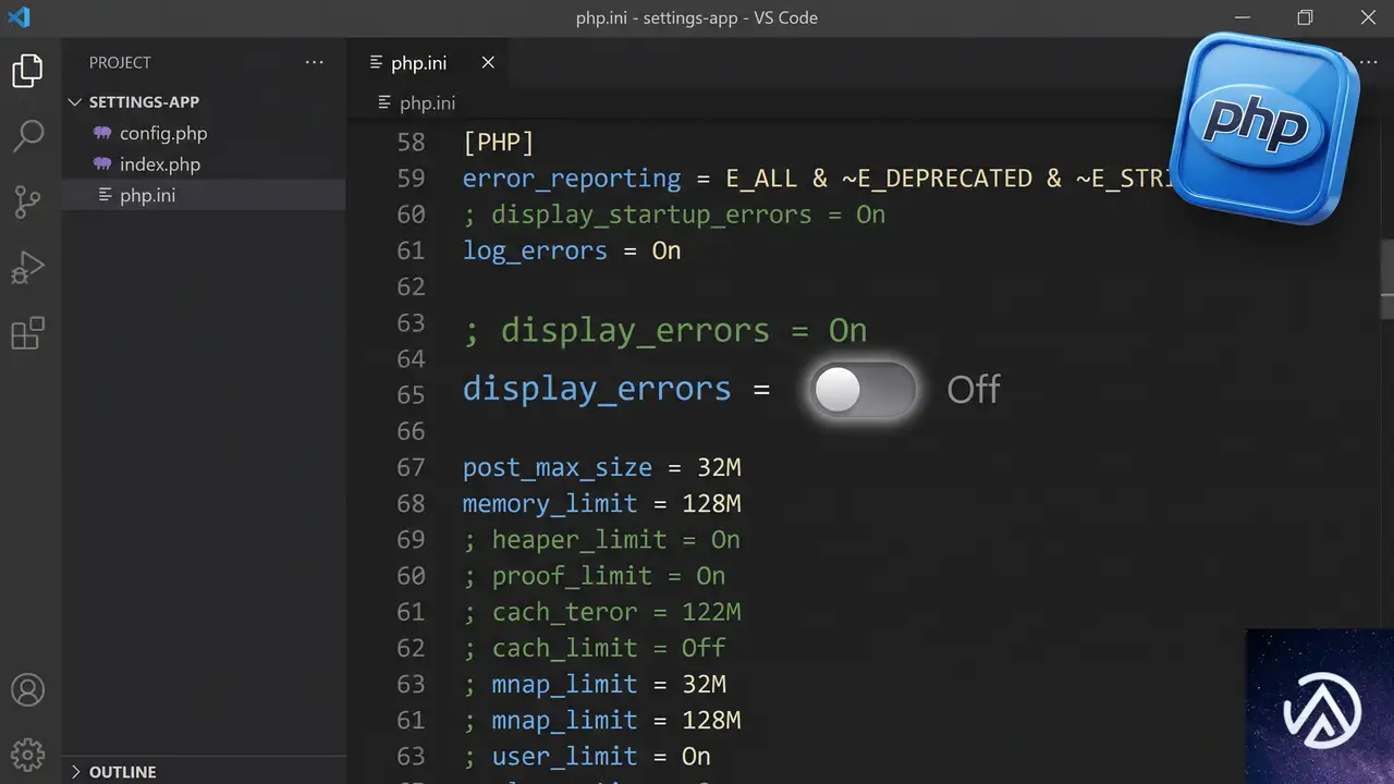 第二の対処方法、一時的にPHPのエラー表示を止める