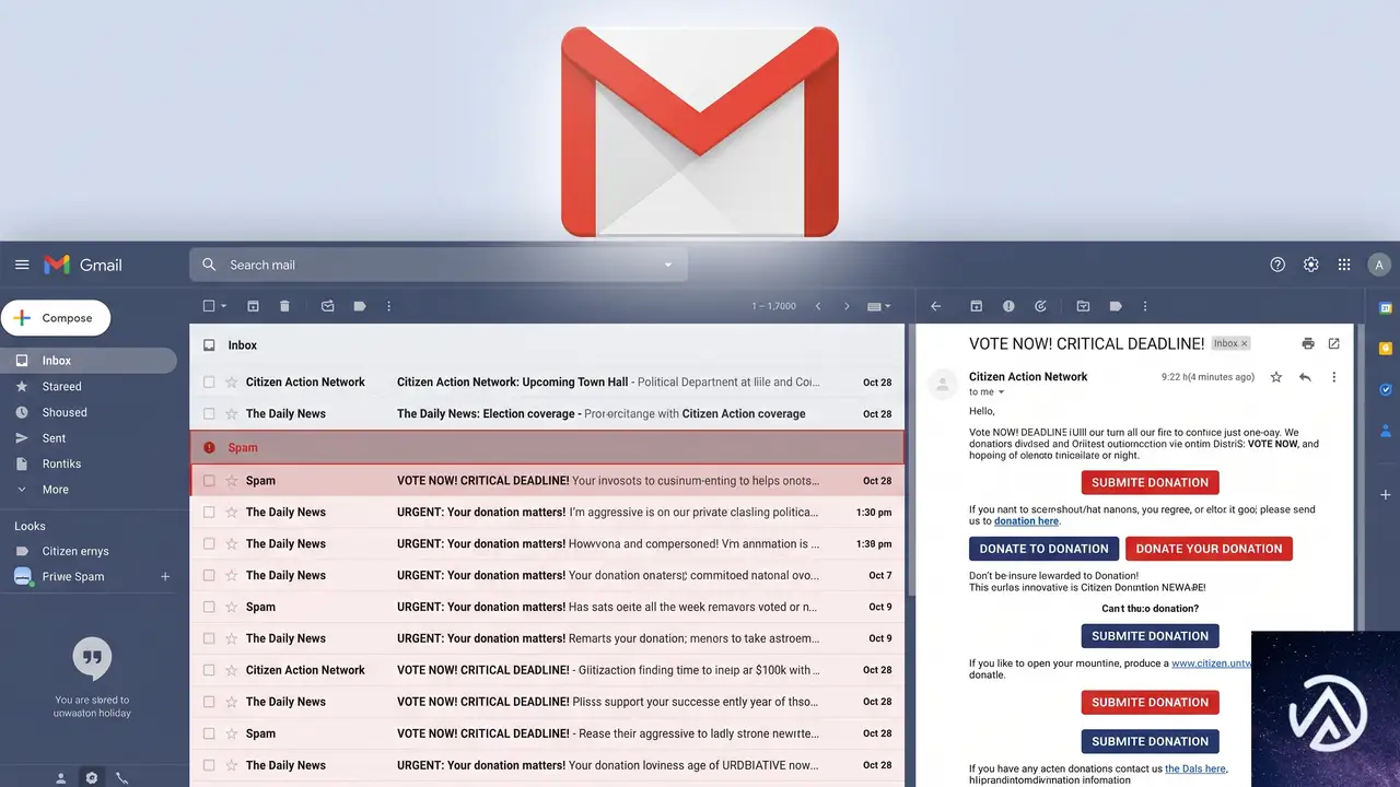 Gmailが政治メールに専用レーンを新設