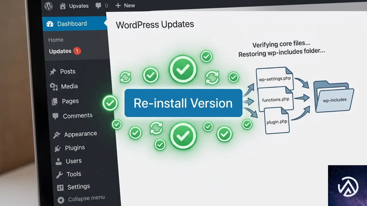 WordPressコアを再インストールして欠落ファイルを戻す