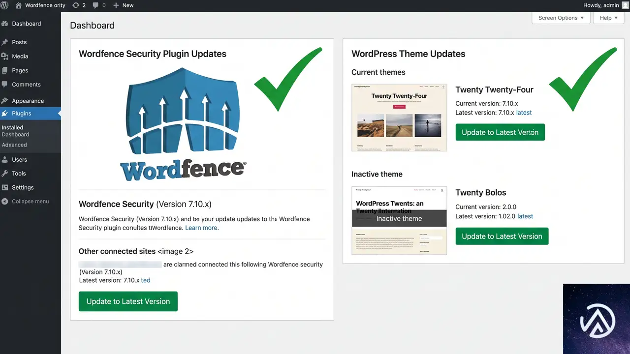 Wordfenceと使用テーマをPHP 8対応版へ更新する