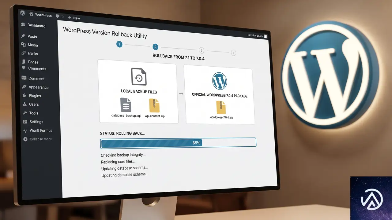 WordPress 7.1 から 7.0.4 へ戻す一時対処と注意点