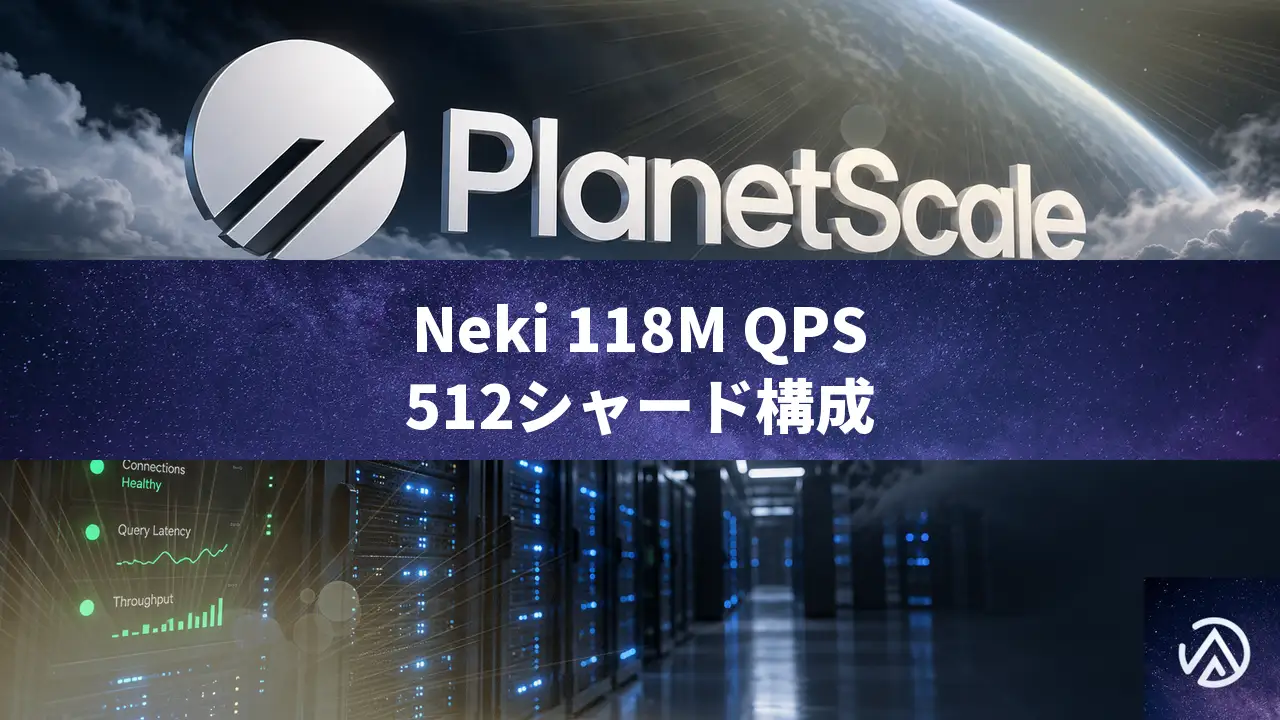PlanetScaleの新データベースNekiが秒間1億1800万クエリを達成。512シャード構成の全容