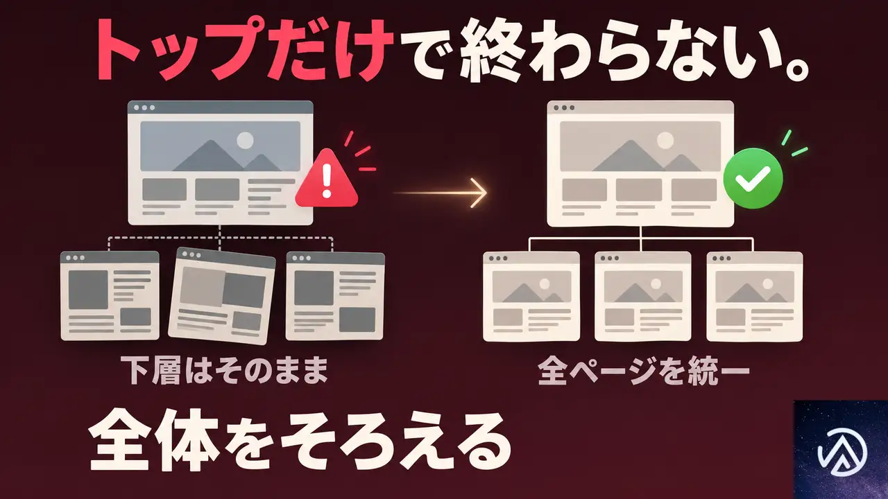 トップページだけの改修と、丸ごと改修の違い
