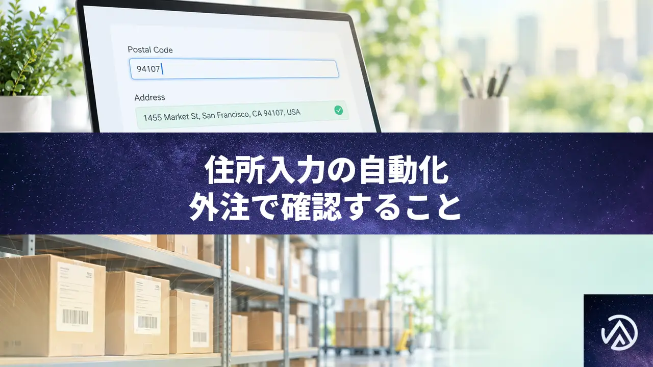 住所入力の自動化を外注するとき、私たちが最初に確認すること