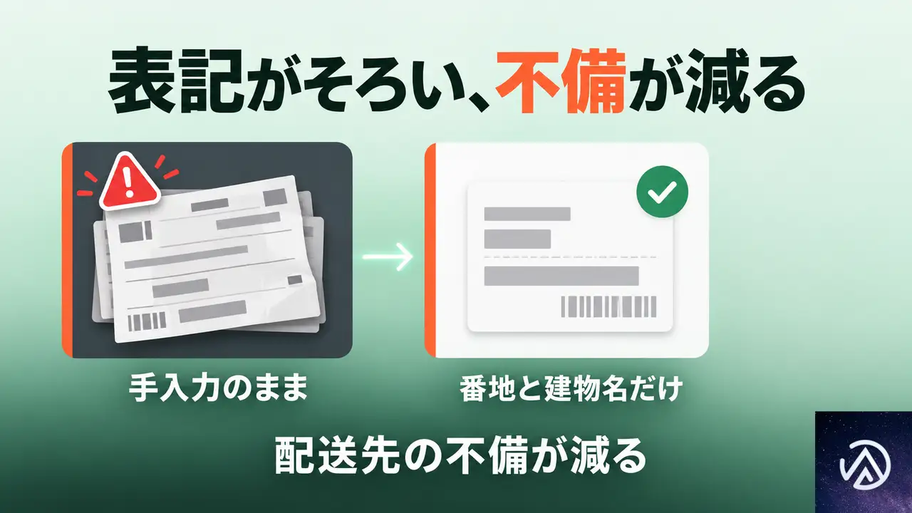住所の表記がゆれて配送不備が続いている状態はどう変わるのか