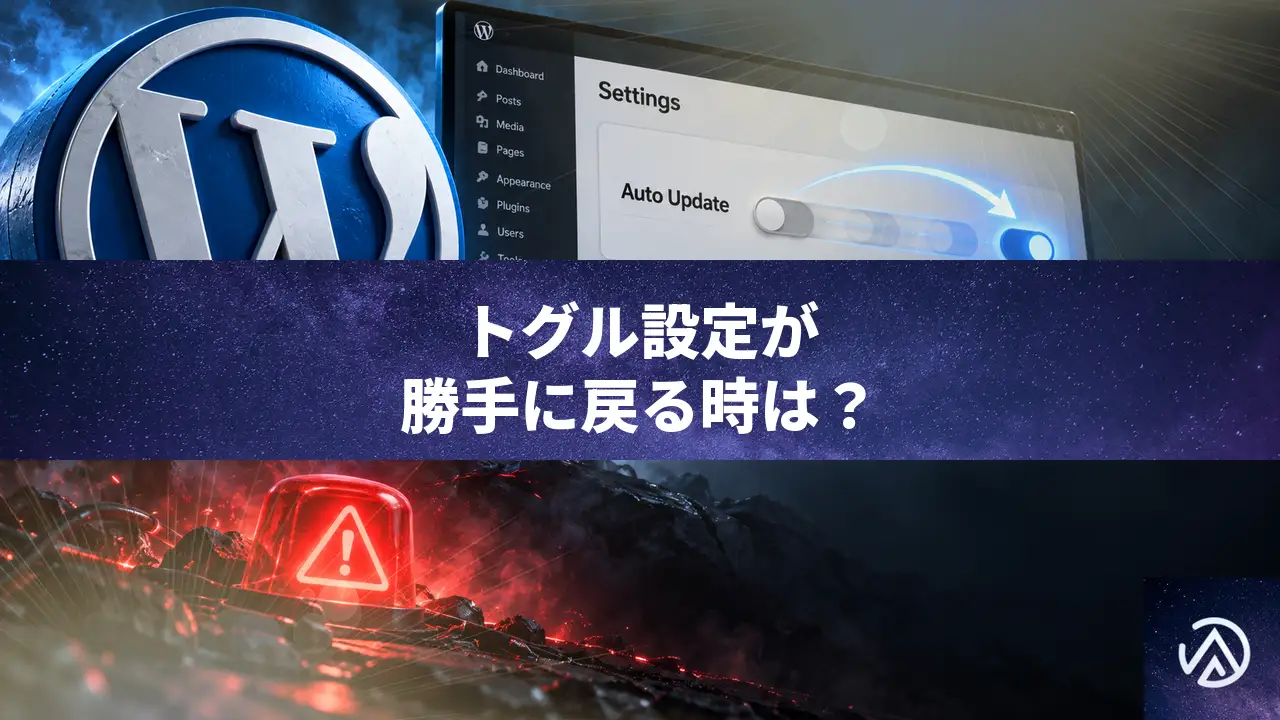 WordPress管理画面でトグル設定が勝手にオンに戻る時の原因と対処法