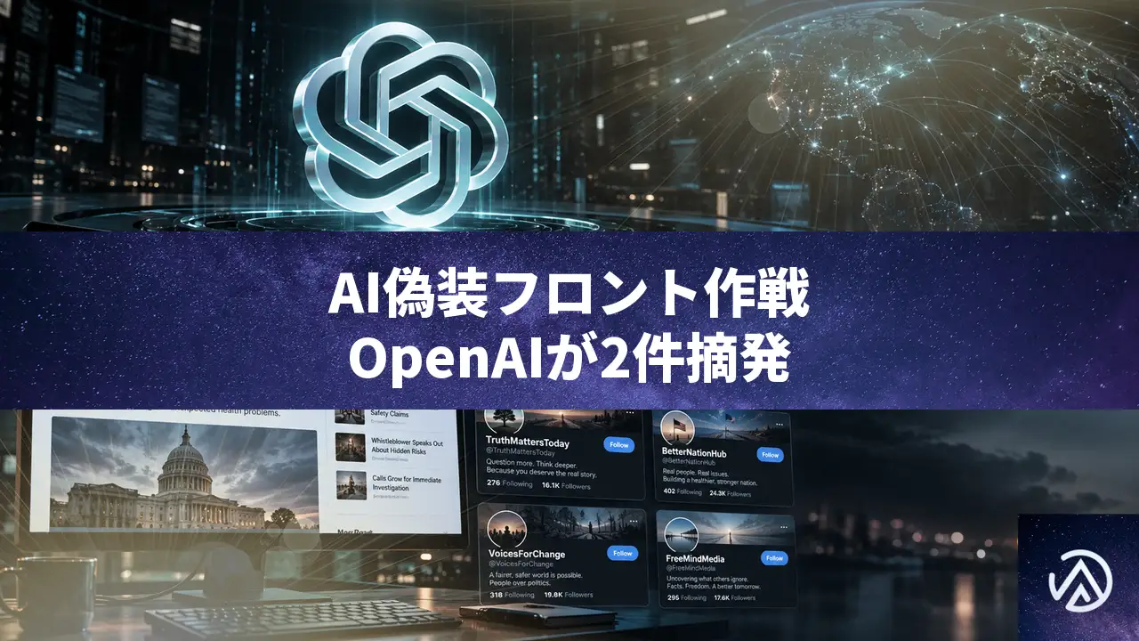 OpenAIがAI偽装フロント作戦2件を遮断。ロシア発は過去最大級カテゴリ5