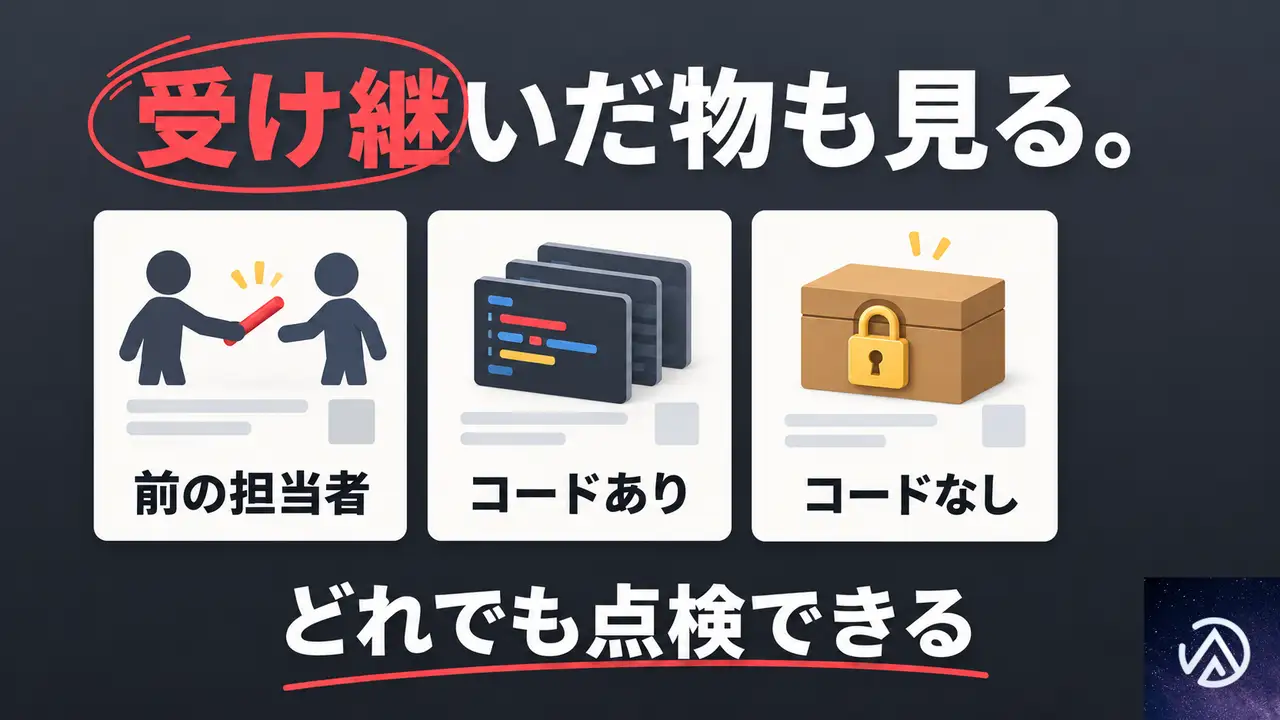 前の担当者が残した仕組みや、コードを渡せない場合も頼めるか