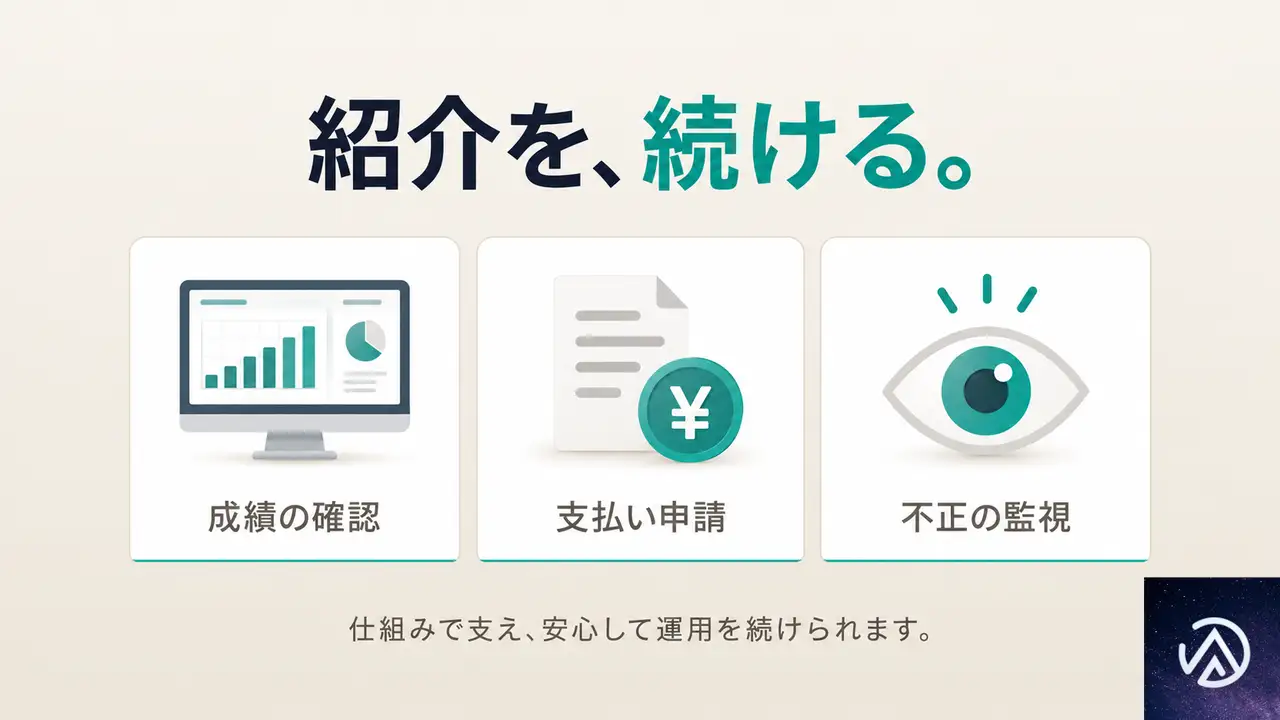 購入者紹介の仕組みを続けるために必要な運用