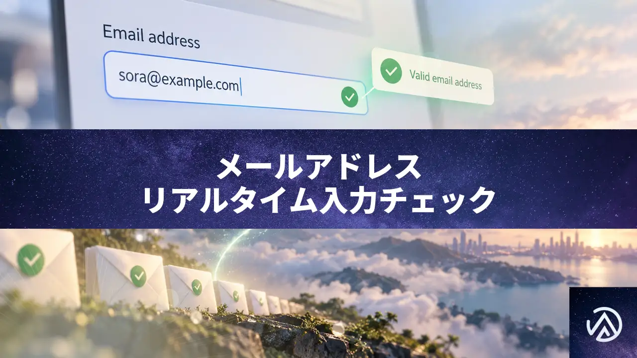 メールアドレスの入力チェックをリアルタイムに行う仕組みと、届かない宛先を防ぐ方法