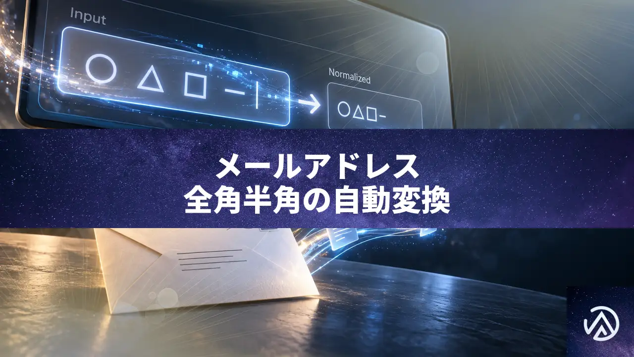 メールアドレスの全角半角を自動変換する方法と、入力ミスを防ぐ仕組み