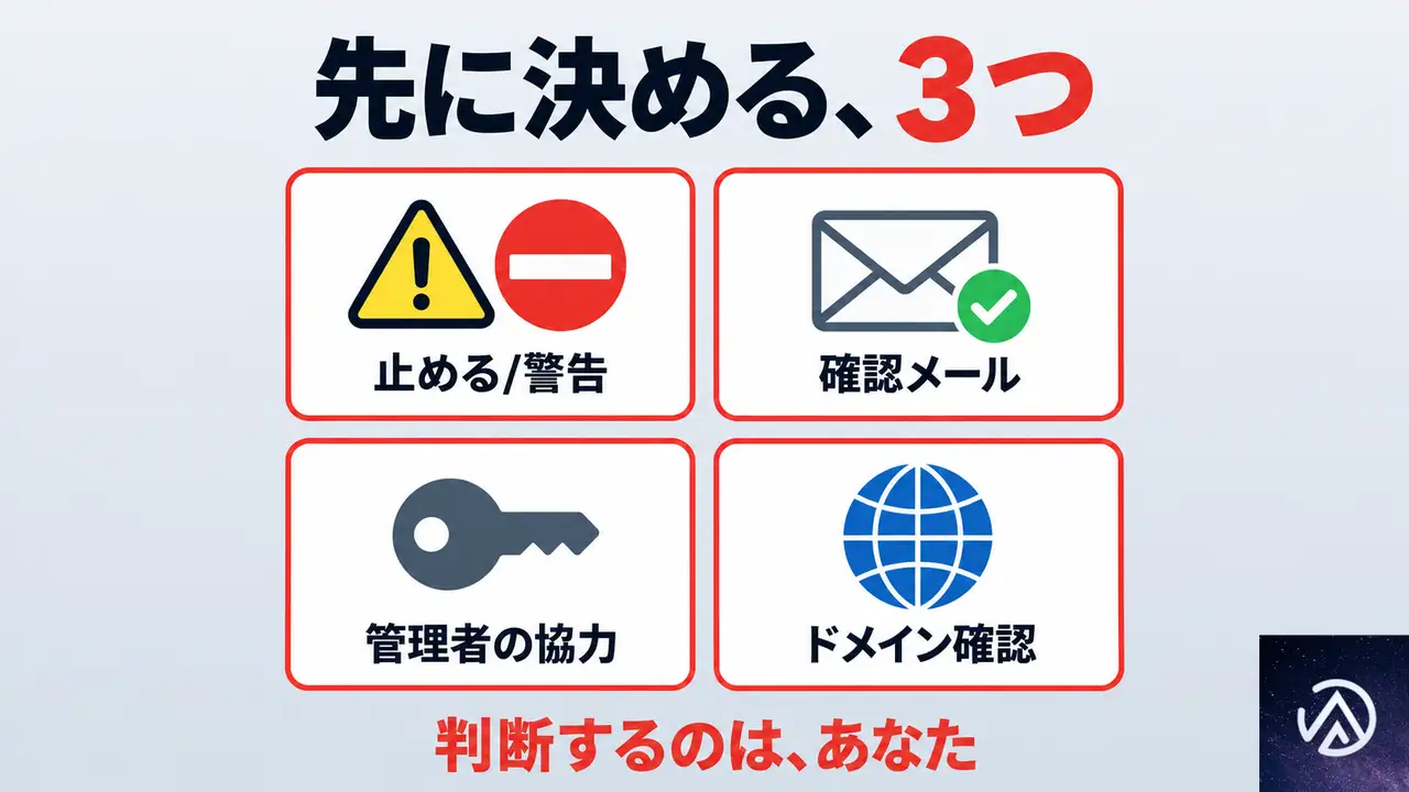 一時メール対策を入れる前に、決めておきたいこと