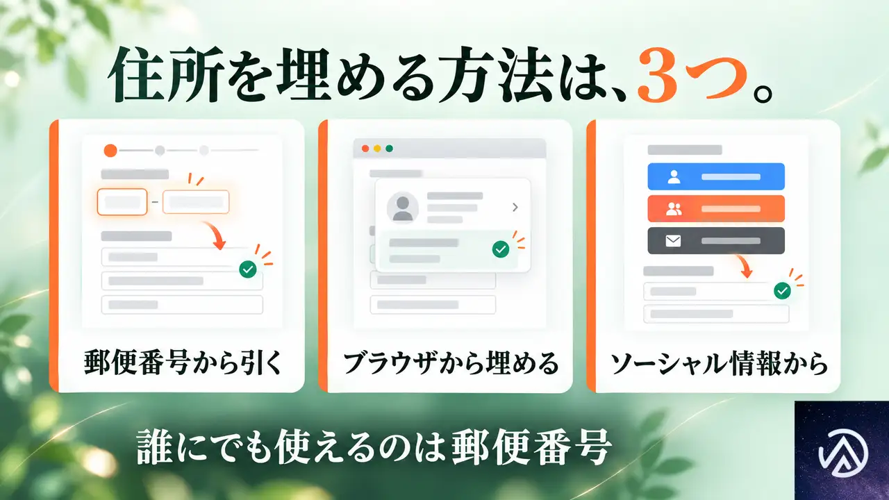 会員登録フォームの住所自動入力を実現する3つの方法