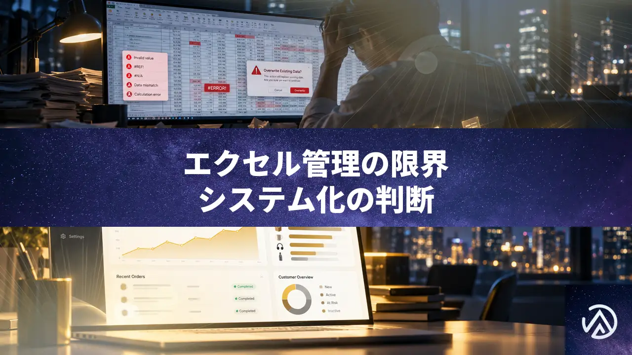 エクセル管理の限界に気づいたら、システム化でまず考えること