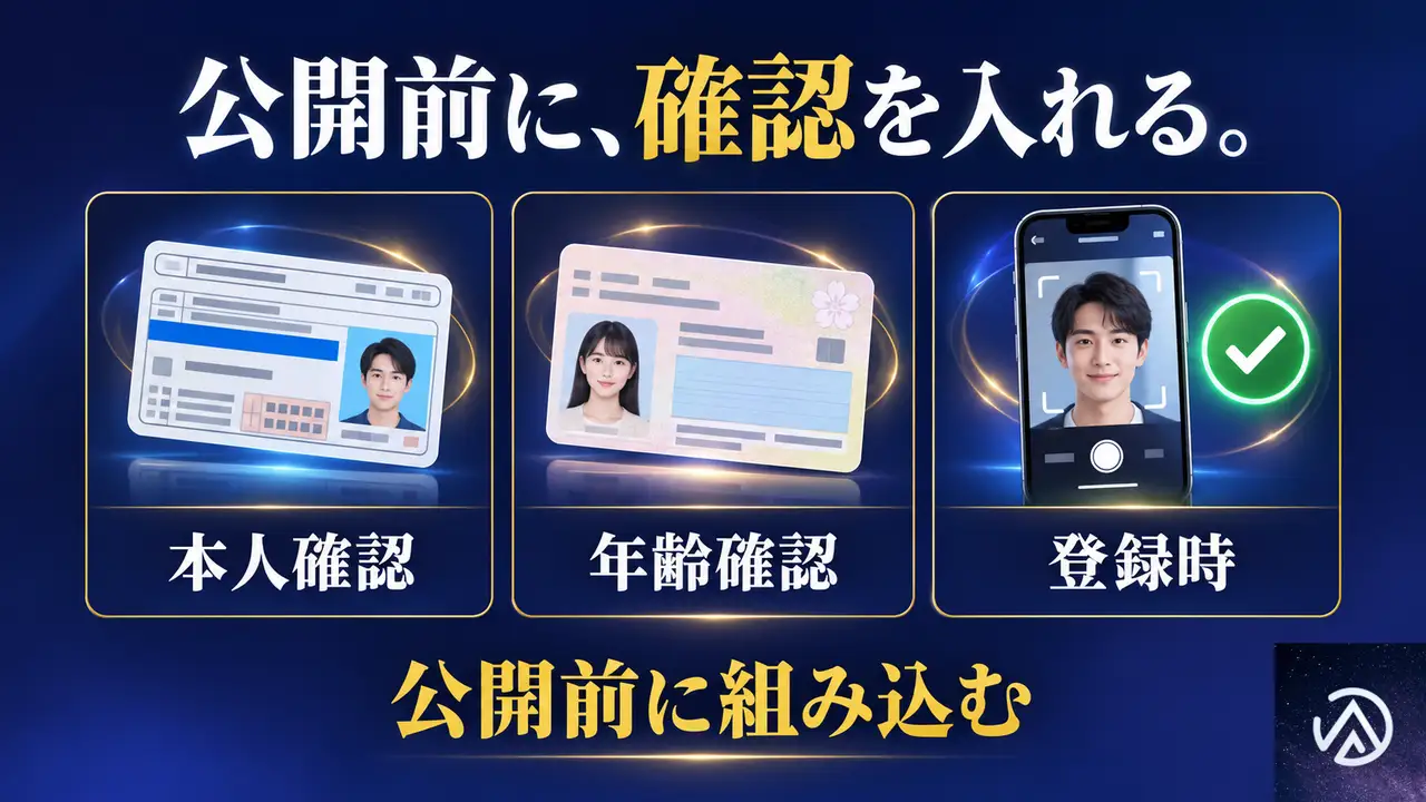 本人確認と年齢確認はどこまで組み込めばよいか