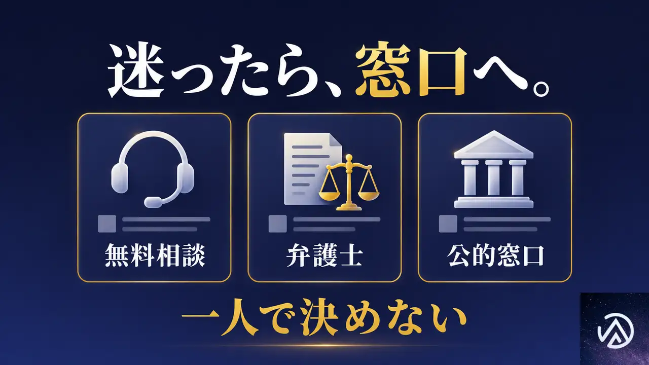 迷ったら公的な相談窓口を使う